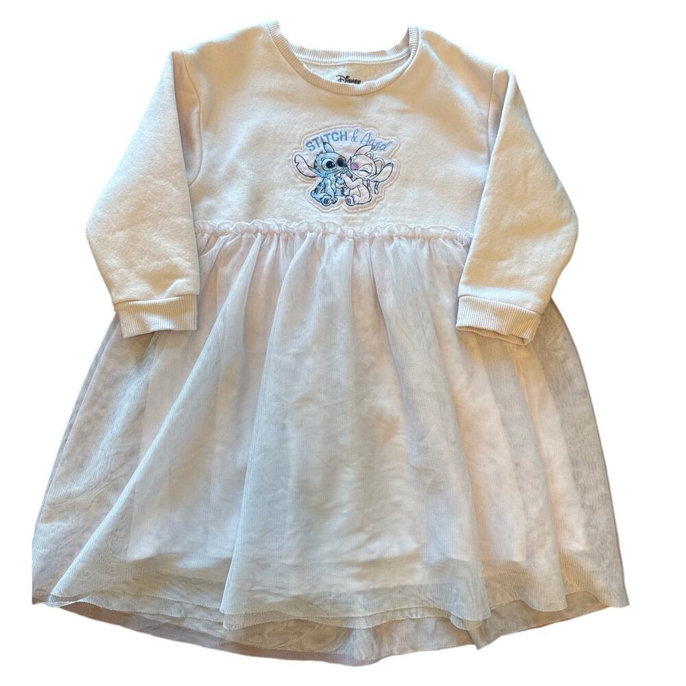 Disney Stitch & Angel Long Sleeve Dress 18-24M Purple Pink Toddler